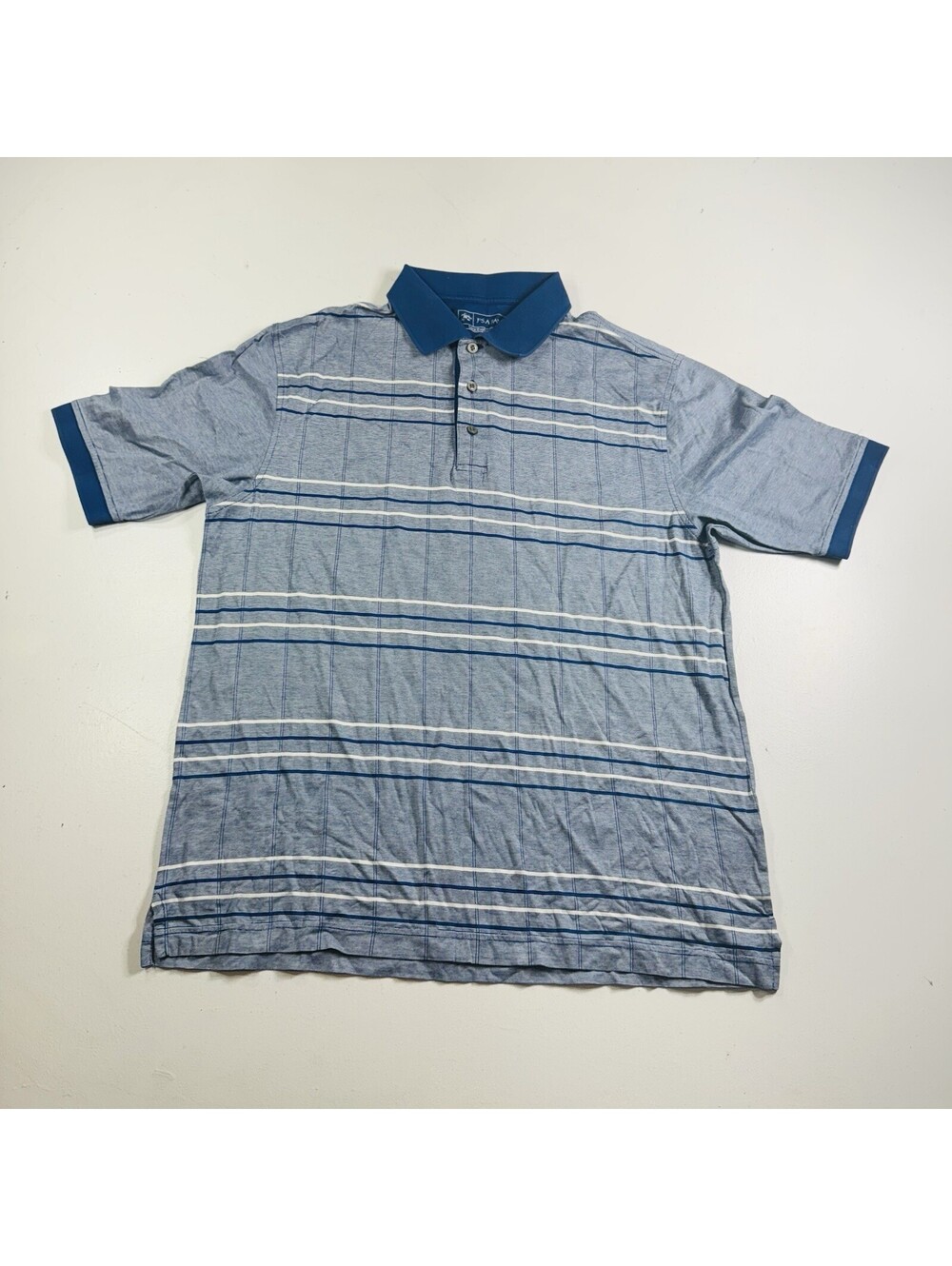 Jos A Bank Leadbetter Golf Polo Shirt Blue Striped Men’s Size Medium